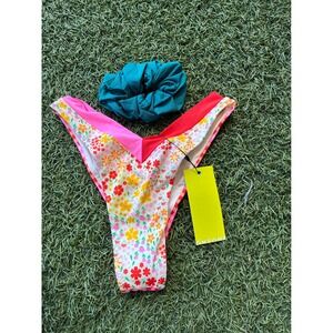 ONEONE‎ Swimwear Floral Bikini Bottoms Cheeky V Cut Colorful XS